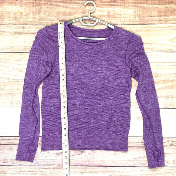 Lululemon Long Sleeve Shirt Tech Mesh Heathered Red Thumb Holes Size Medium? - Picture 5 of 7